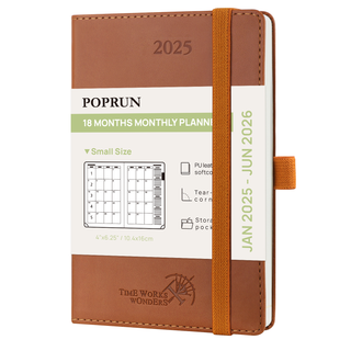 POPRUN 2025 Monthly Planner Brown