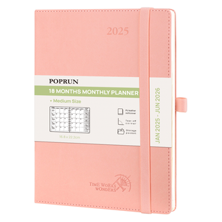 POPRUN 2025 Monthly Planner Light Pink