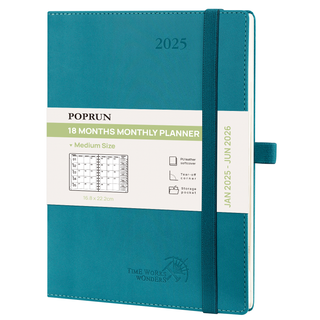 POPRUN 2025 Monthly Planner Pacific Green