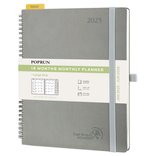 POPRUN 2025 Monthly Planner Gray