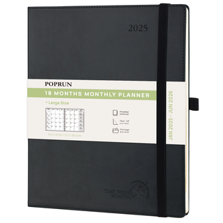 POPRUN 2025 Monthly Planner Black