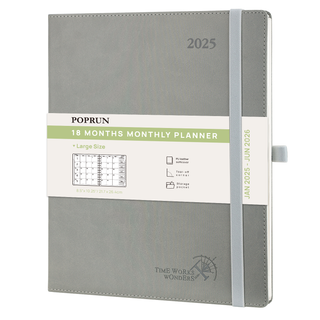 POPRUN 2025 Monthly Planner Gray