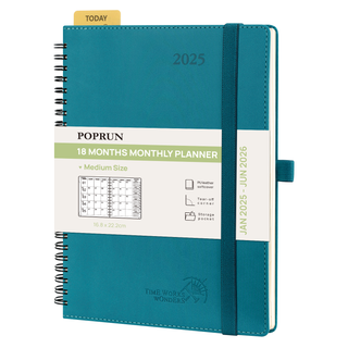 POPRUN 2025 Monthly Planner Pacific Green