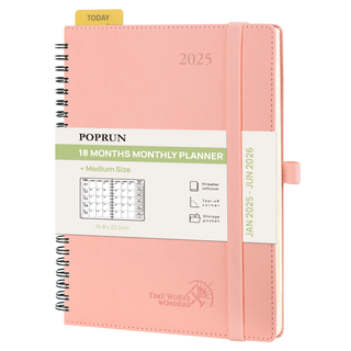 POPRUN 2025 Monthly Planner Pink